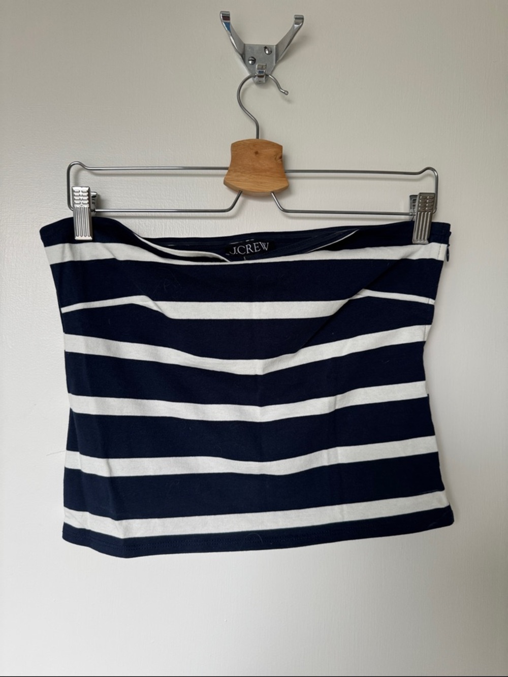 J. Crew Navy and White Striped Strapless Tube Top